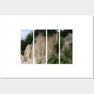 The incredible earth pyramids of Collepietra (Piramidi di Terra) in the Dolomites. Striking place. Italian Alps. Sunny spring day with no people. Valley in the background. Trentino Alto Adige. Posters and Art